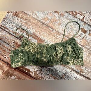 Triangl Swimwear Green Floral Smocked Top